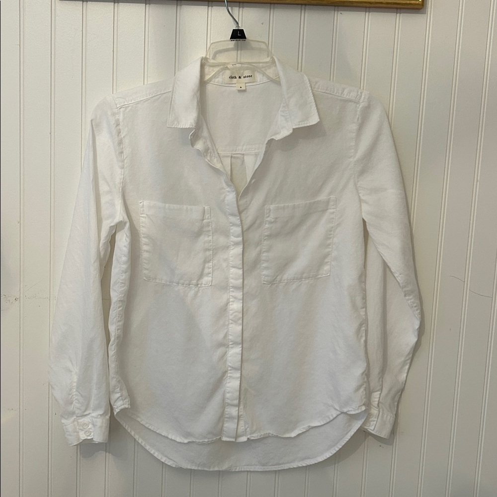 Cloth & Stone Crisp White Button-Down Shirt